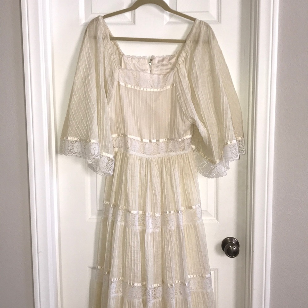 Vintage 70s Peasant Girl Dress